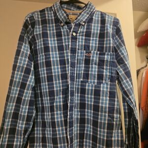 Hollister Blue Plaid Men's Shirt